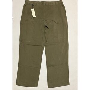 Tori Richard Mens Size 42 X 33 Pleated Olive Green Wide Leg Straight Dress Pants